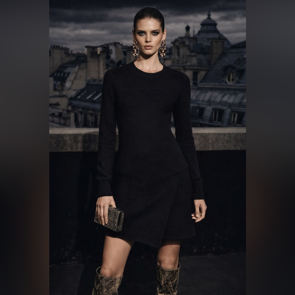 Isabel Marant Étoile Black Wool & Alpaca Knit Mini Dress – Size 38